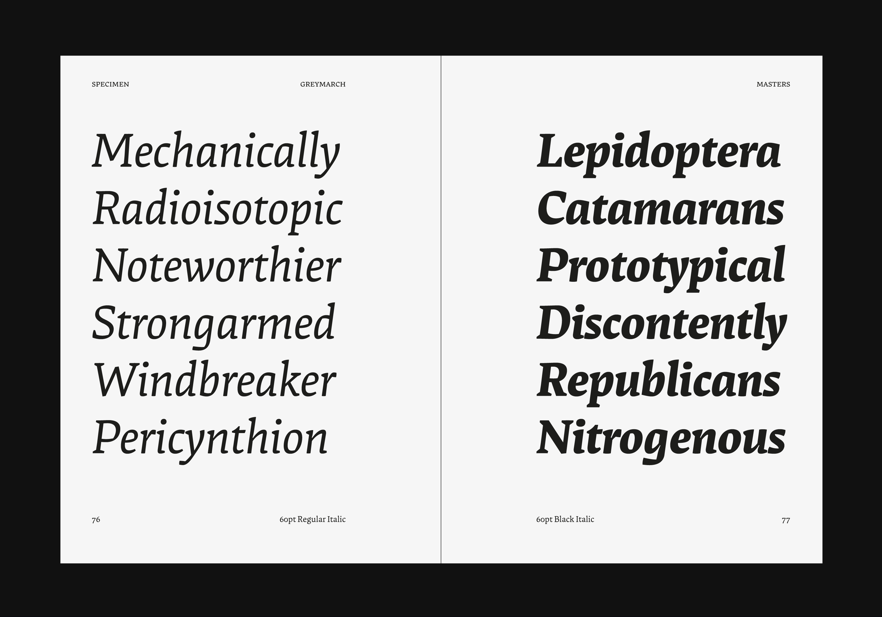 Greymarch italic styles