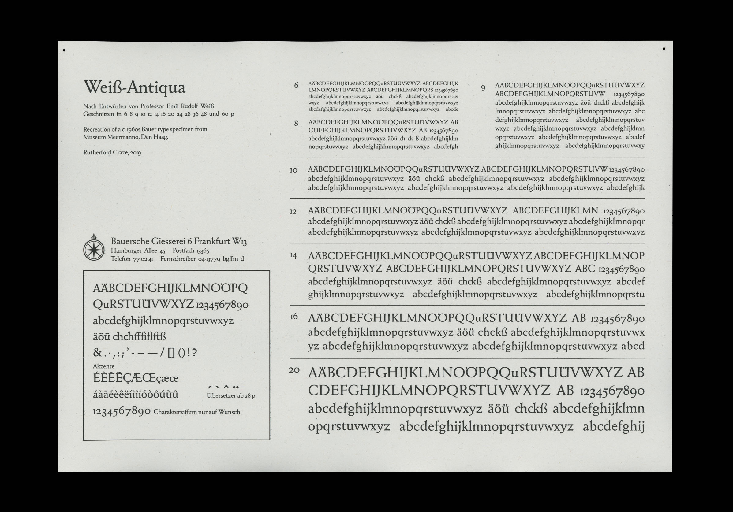 Weiß-Antiqua Specimen